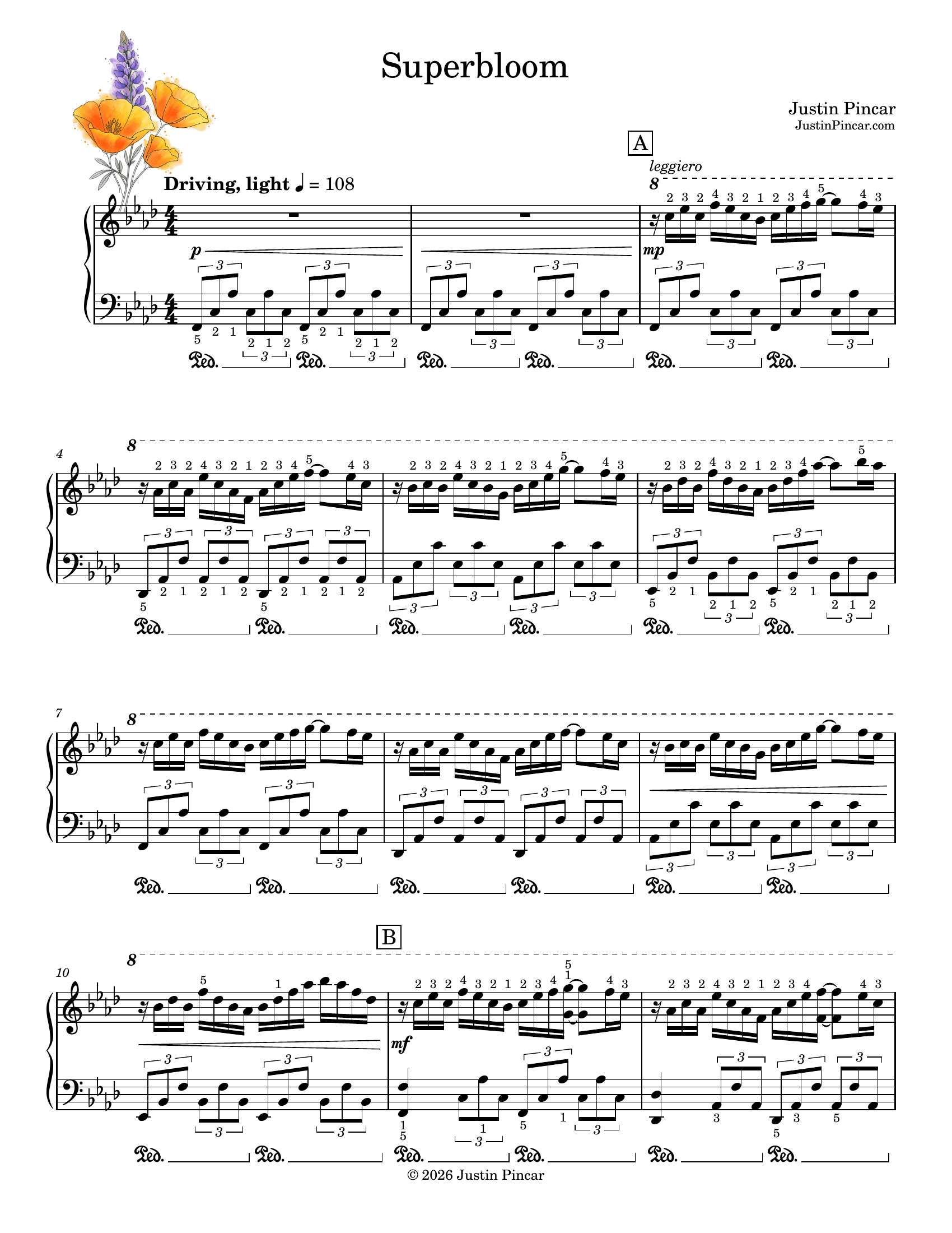 First page of the score of Superbloom